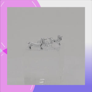 Dachshund Sterling Silver push-back Earrings viewed in 3d rotation