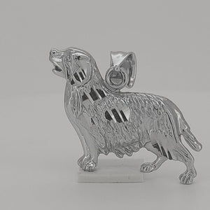 Golden Retriever Sterling Silver Pendant viewed in a 3d experience