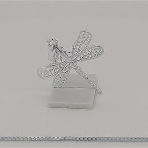 Dragonfly Sterling Silver Pendant viewed in 3d rotation
