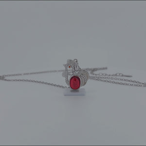 Chicken Sterling Silver with Cubic Zirconia Pendant viewed in 3d rotation