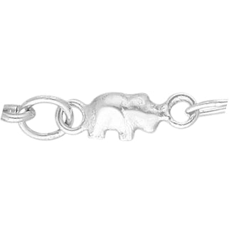 Elephants Marching Sterling Silver Anklet close-up zoom