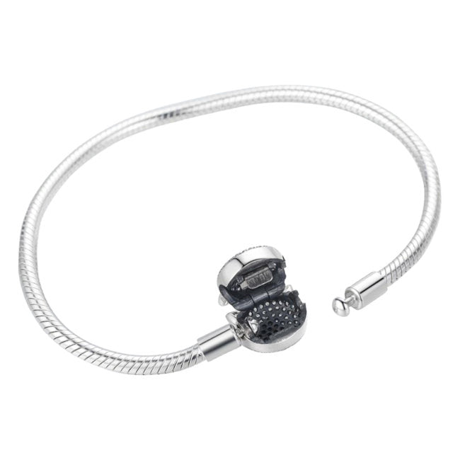 Cat 3mm Sterling Silver Snake Chain Bracelet