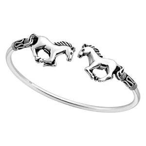 Galloping Horses Cuff in solid Sterling Silver