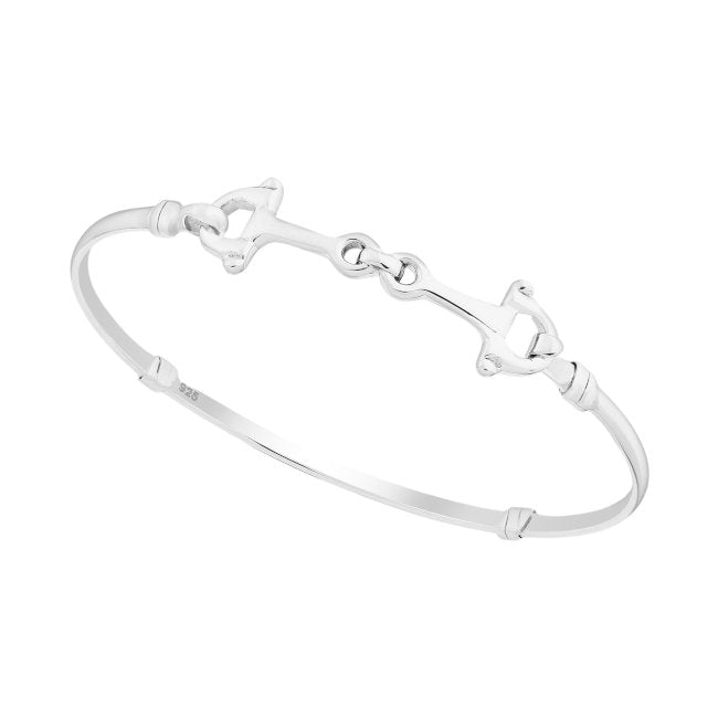 Snaffle Bit solid Sterling Silver Bangle