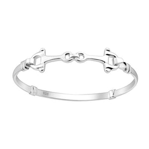 Snaffle Bit solid Sterling Silver Bangle