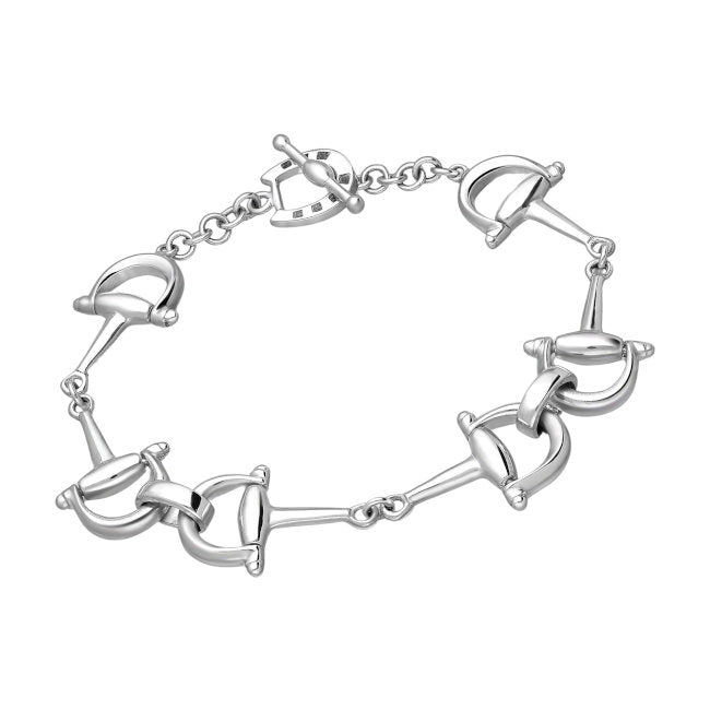 Snaffle Bit & Horseshoe Sterling Silver Bracelet