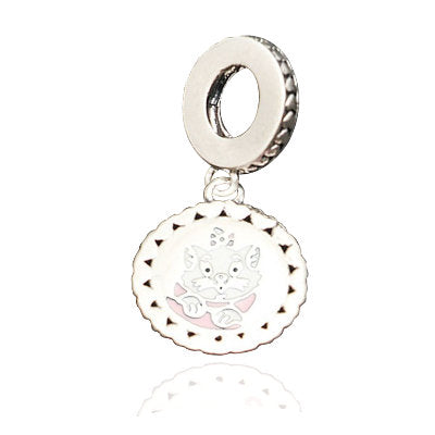 Cat Lady Sterling Silver dangle Charm with Enamels