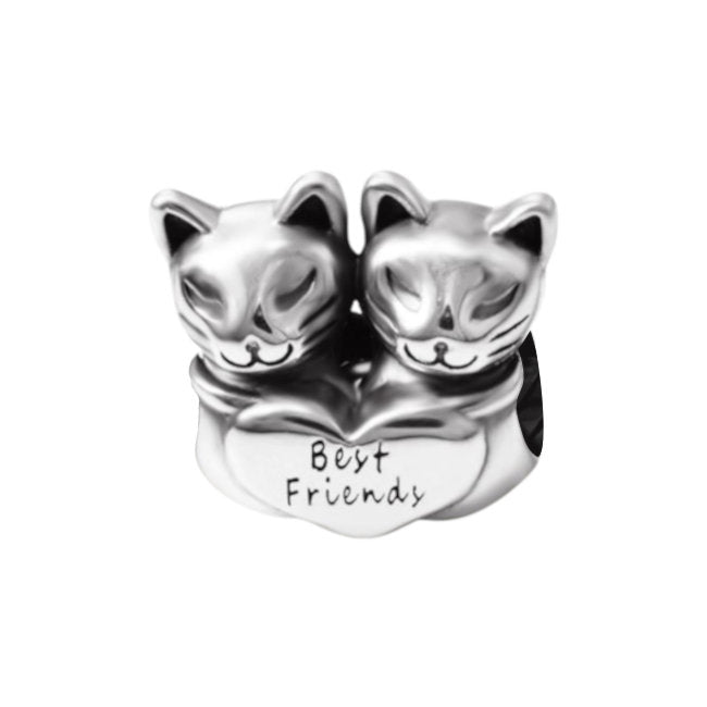 Cat Best Friends Sterling Silver Bead Charm