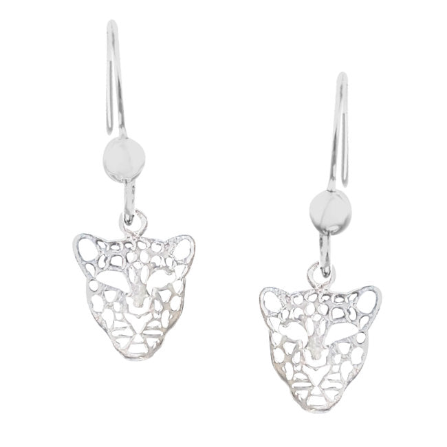 Tiger Sterling Silver hook Earrings with Cut-Outs