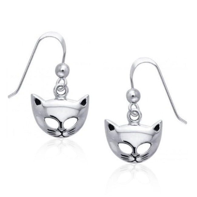 Cat with big Eyes Sterling Silver hook Earrings