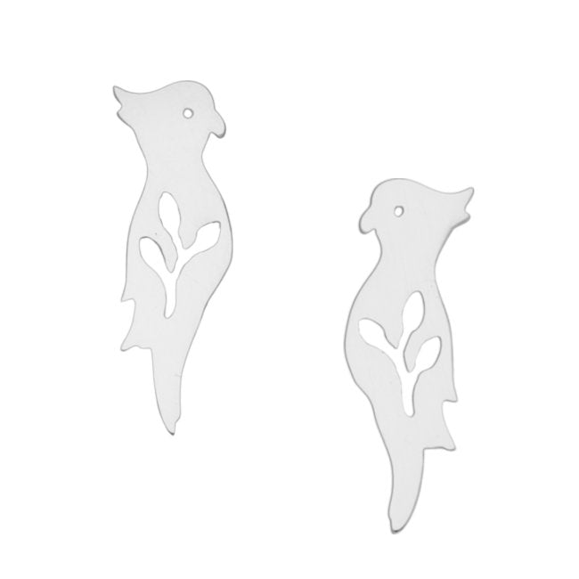Cockatoo Sterling Silver push-back Earrings