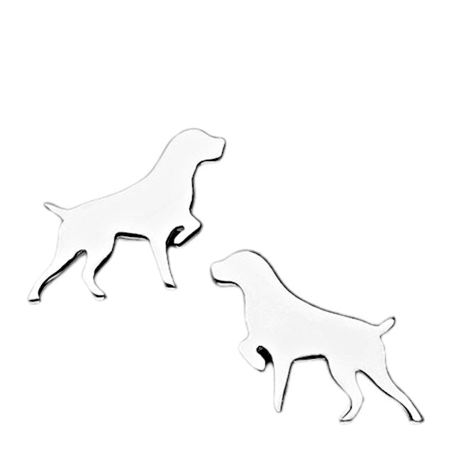 Retriever Pointing Sterling Silver push-back Earrings
