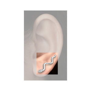 Snake Sleek Sterling Silver Ear Pins