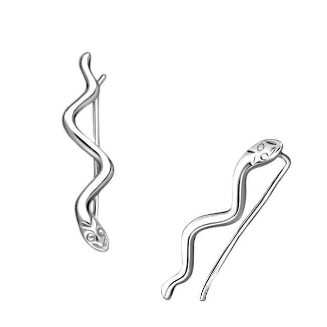 Slithering Snake Sterling Silver Ear Pins