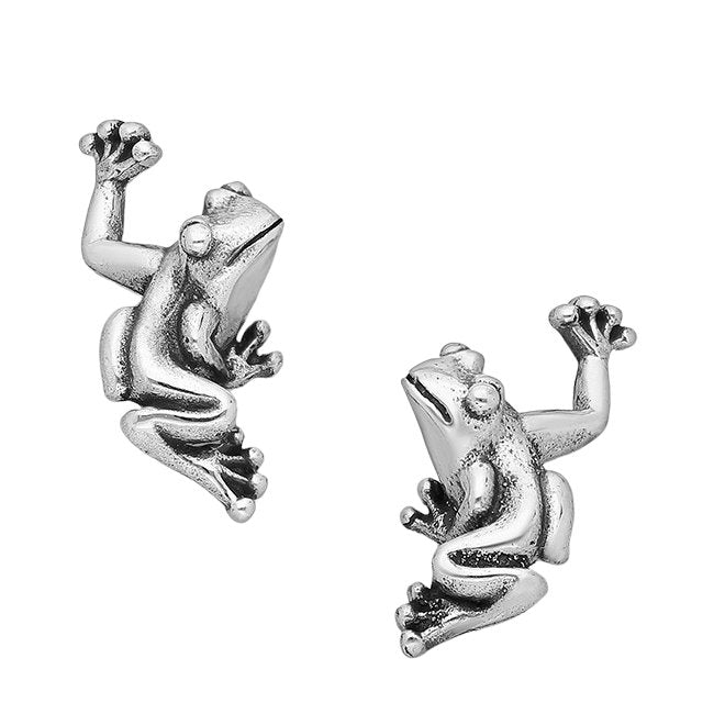 Sterling silver frog clearance earrings