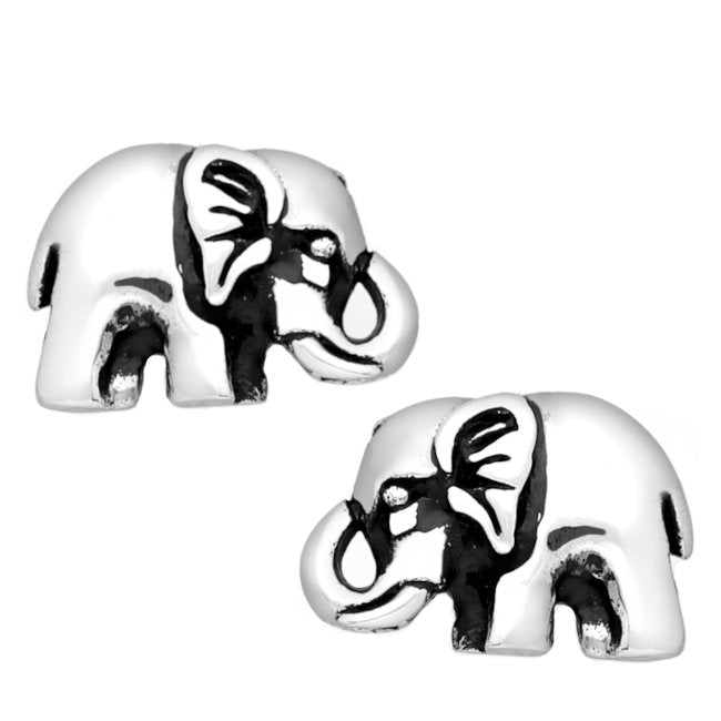 Elephant Roaming Sterling Silver Push-Back Earrings