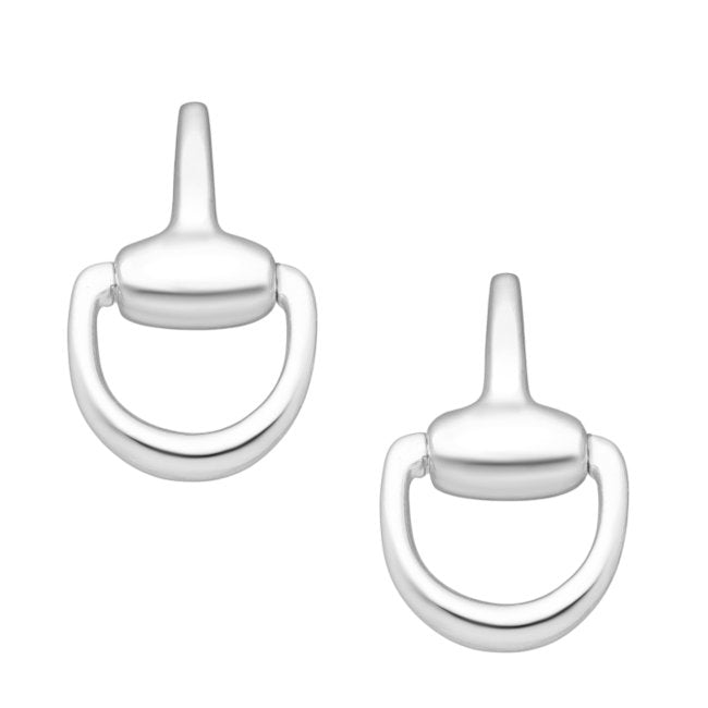 Snaffle Bit Sterling Silver push-back Earrings