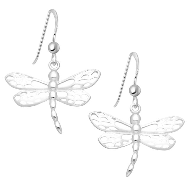 Dragonfly dangle Earrings in Sterling Silver