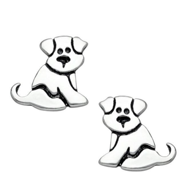 Dog Puppy Sterling Silver stud Earrings