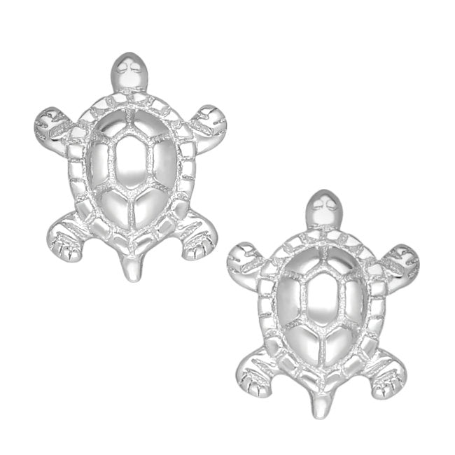 Turtle stud Earrings in Sterling Silver