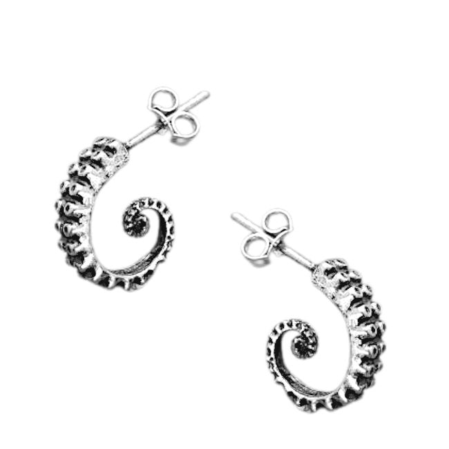 Octopus Tentacle Sterling Silver dangle Earrings