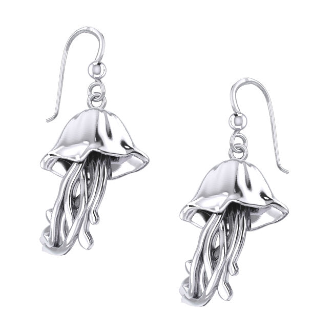 Jellyfish Sterling Silver hook Earrings