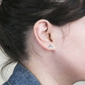 Whale Tail Sterling Silver push-back Earrings 