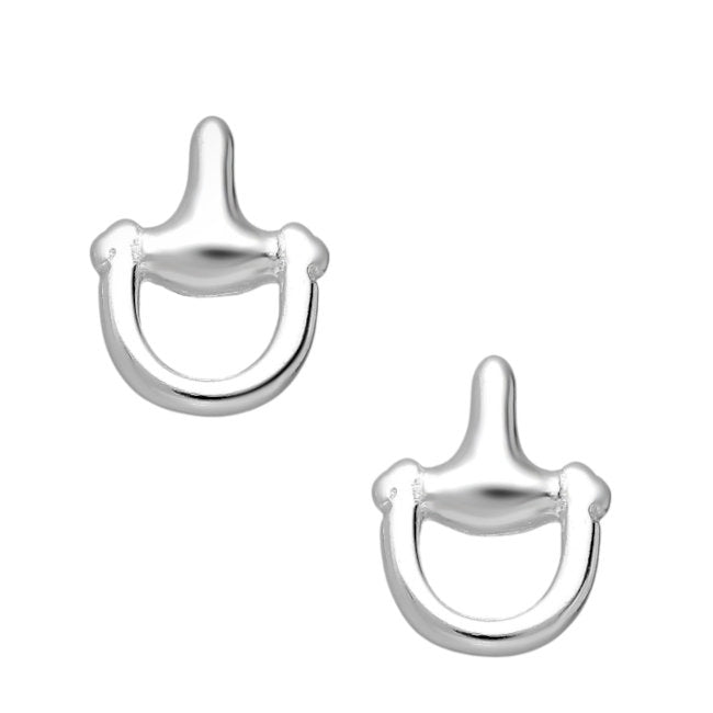 Horse Snaffle bit Sterling Silver push-back Earrings