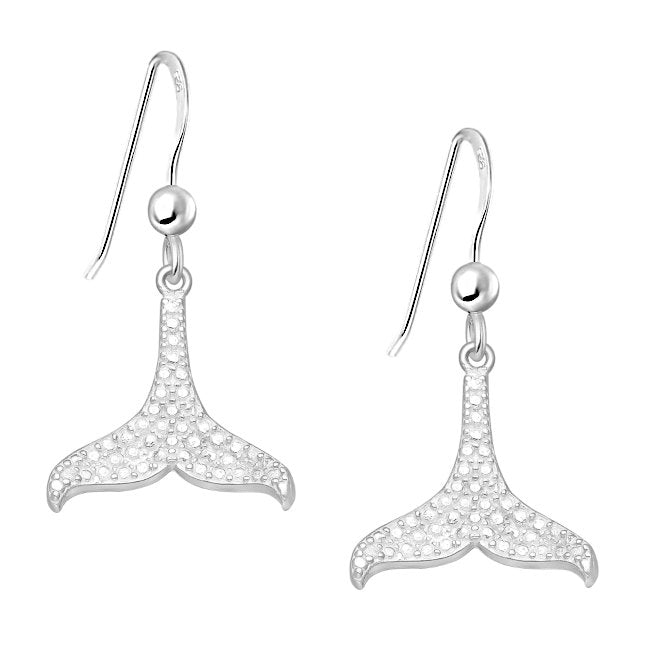 Whale Tail Sterling Silver hook Earrings