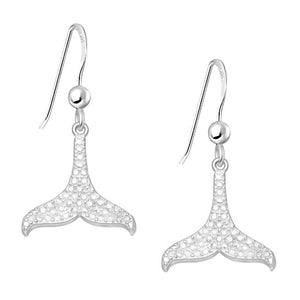 Whale Tail Sterling Silver hook Earrings