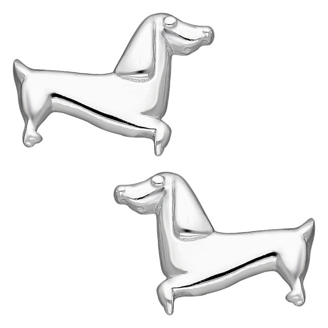 Dachshund Sterling Silver push-back Earrings