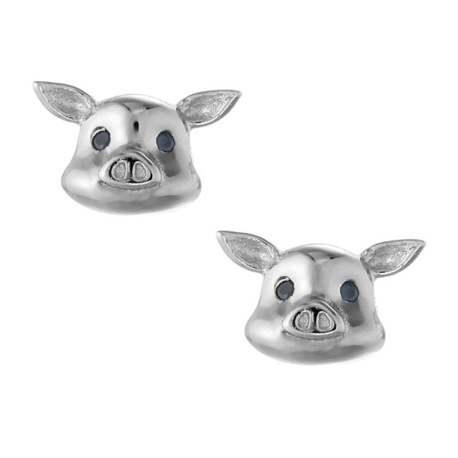 Pig Sterling Silver push-back Earrings