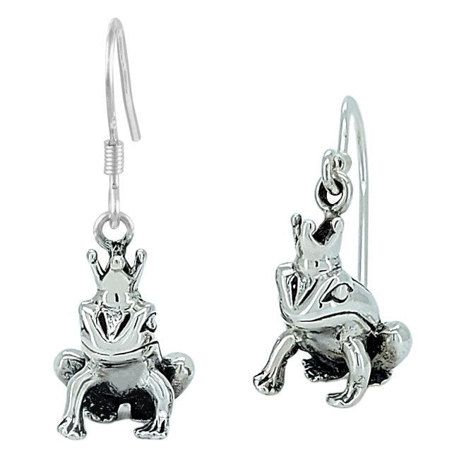 Frog Prince Sterling Silver hook Earrings