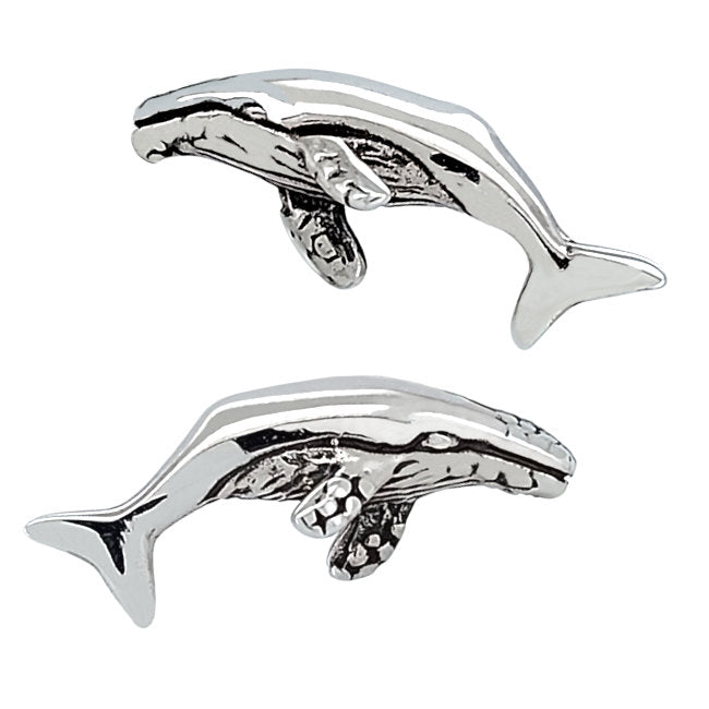 Whale Sterling Silver push-back Earrings