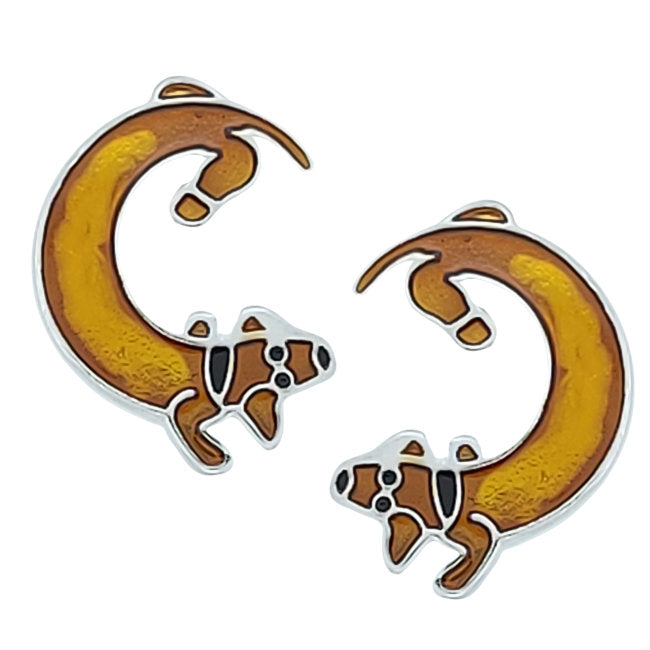 Dachshund Sterling Silver plated Earrings with Enamels