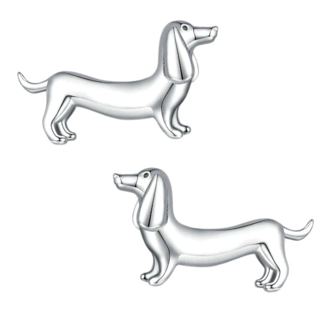 Dachshund Sterling Silver push-back Earrings