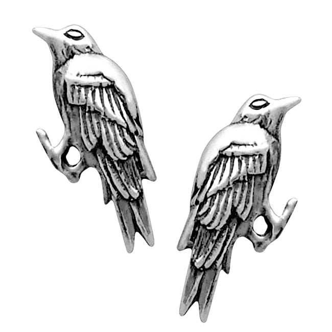 Raven Sterling Silver push-back Earrings