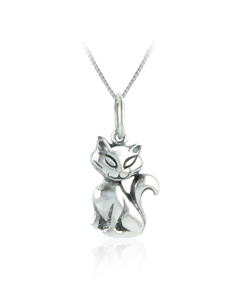 Cat with a Smile Sterling Silver Pendant