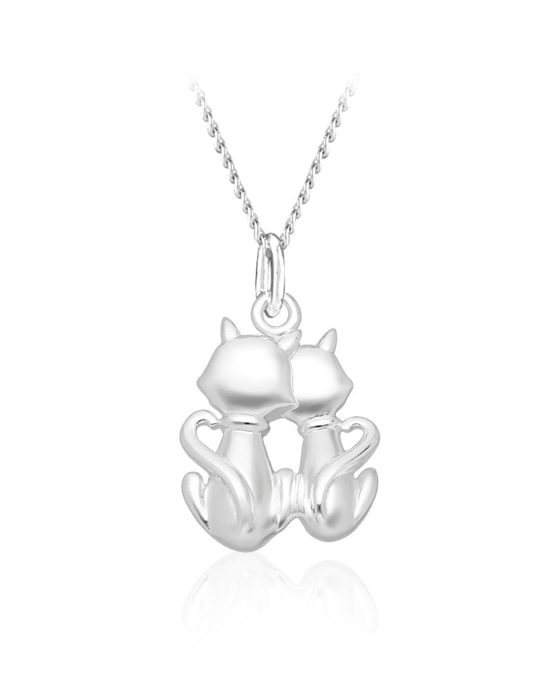 U and Me Love Forever Cat Sterling Silver Pendant
