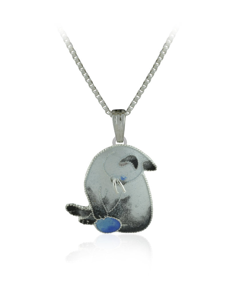 Siamese Cat Sterling Silver plated Pendant with Enamels