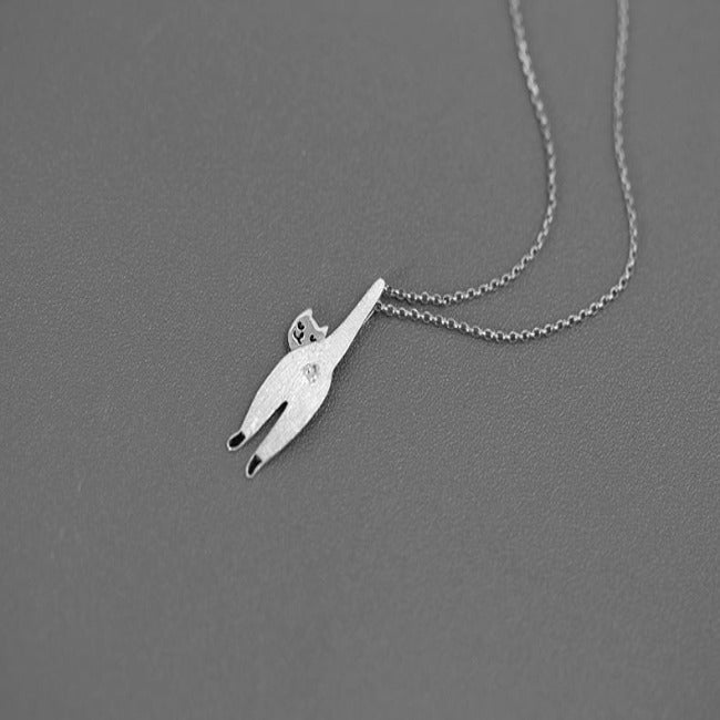 Cheeky Cat Sterling Silver Pendant