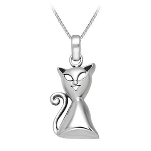 Smiling Cat Sterling Silver Pendant