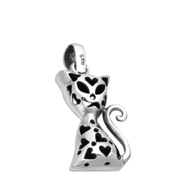 Back view of Smiling Cat Sterling Silver Pendant