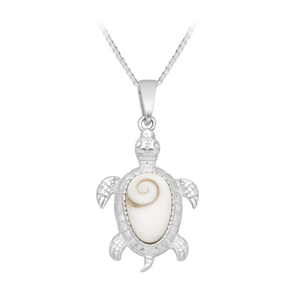 Shiv Turtle Turtle Sterling Silver and Shiva Shell Pendant - Julmar 4 Her