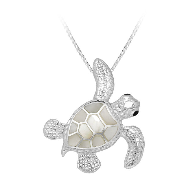 Turtle  Mother of Pearl & Sterling Silver Pendant