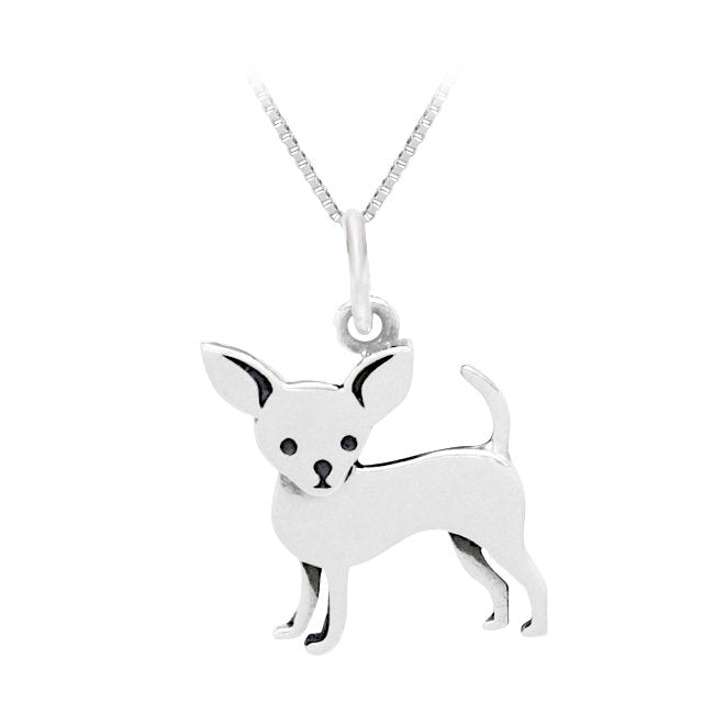 Chihuahua Sterling Silver Charm Necklace