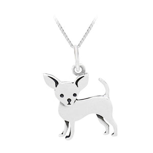 Chihuahua Sterling Silver Charm Necklace
