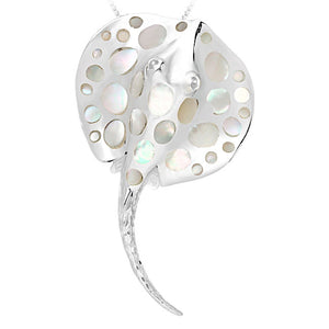 Stingray Sterling Silver Pendant with Mother of Pearl