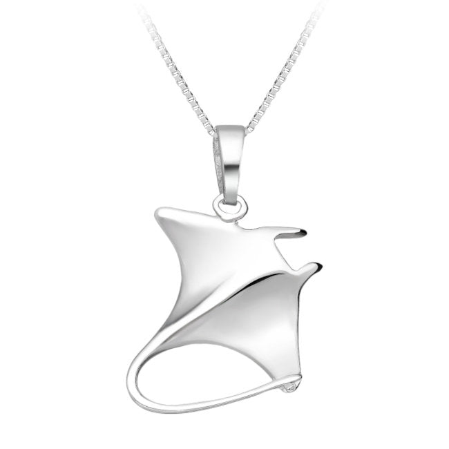 Manta Ray Pendant in Sterling Silver