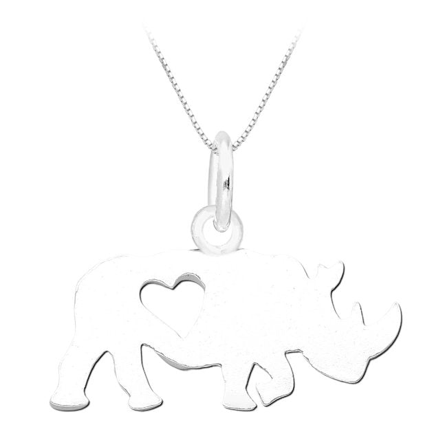 Rhinoceros Sterling Silver Pendant